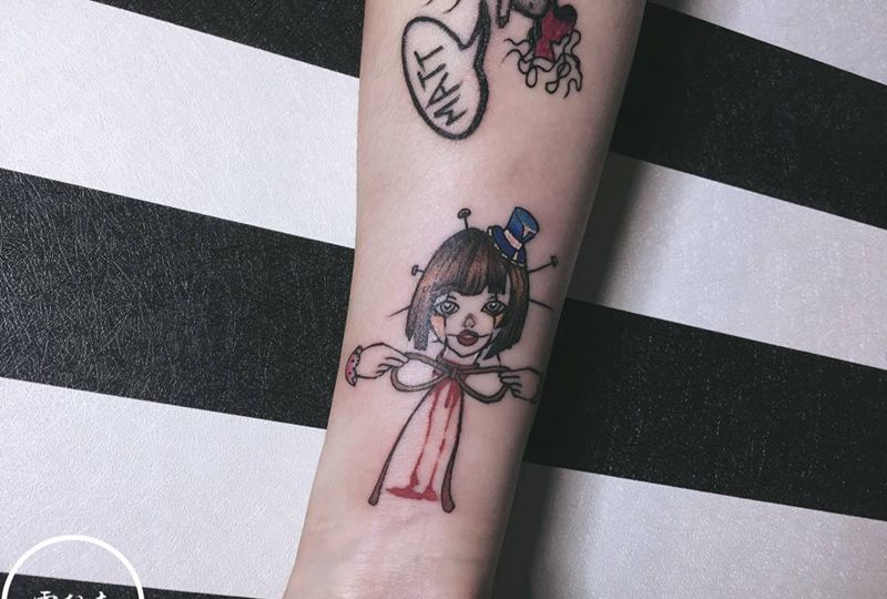 小臂拼接纹身图片