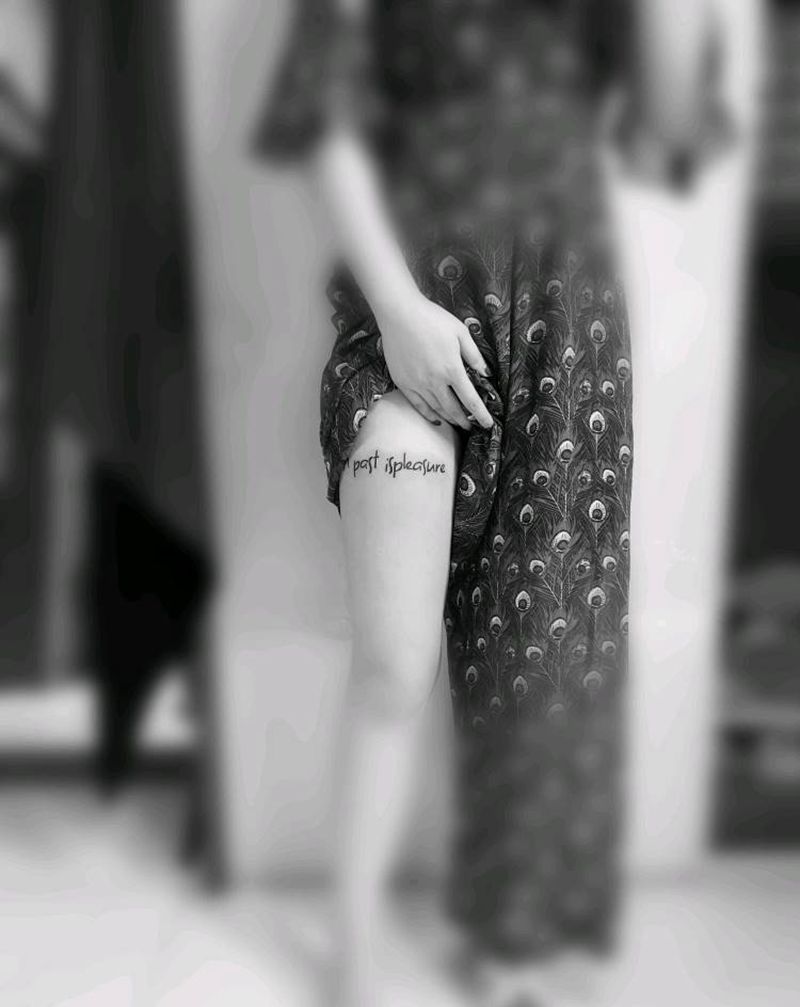 字母纹身纹身图片_腿部纹身图案