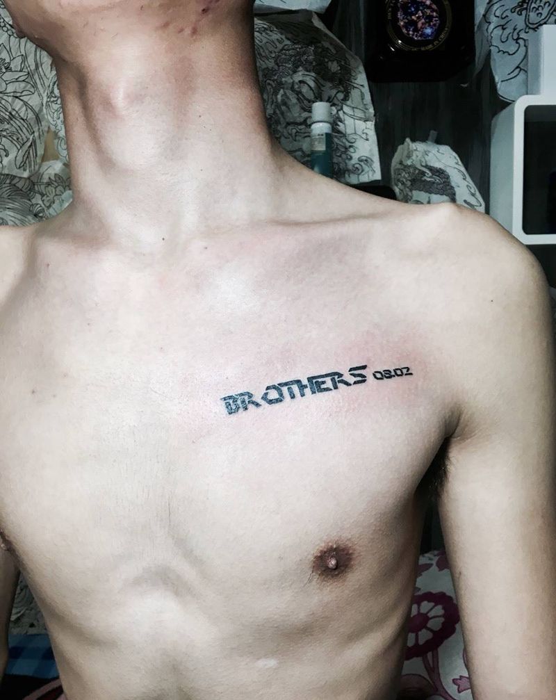兄弟的字母纹身图片