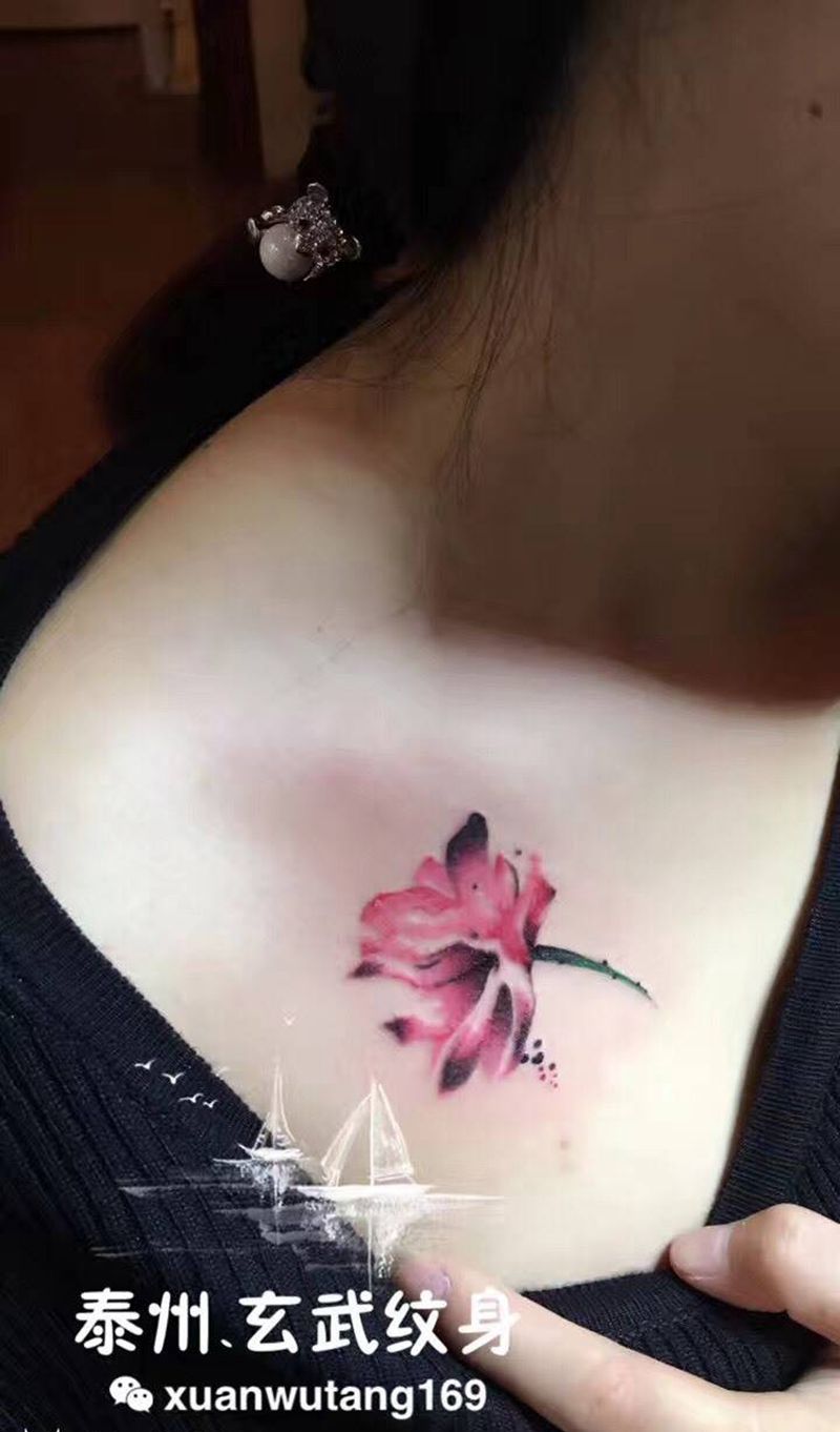 彩色水墨纹身图片