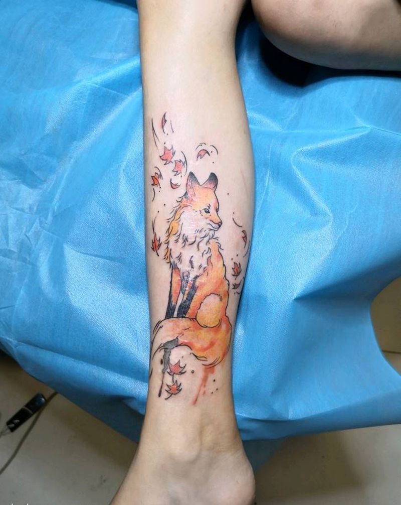 疤痕遮盖纹身图片_腿部纹身图案