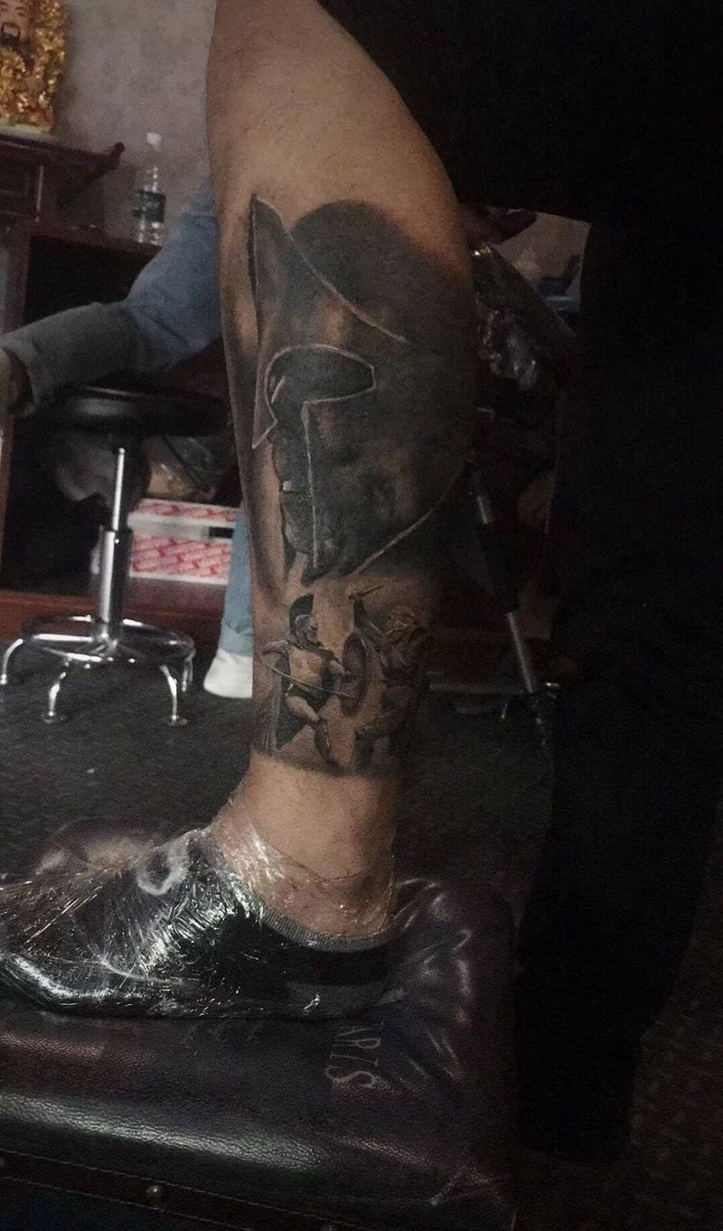 斯巴达纹身图片_成品背部胸部腹部手臂腿部写实人物纹身图案