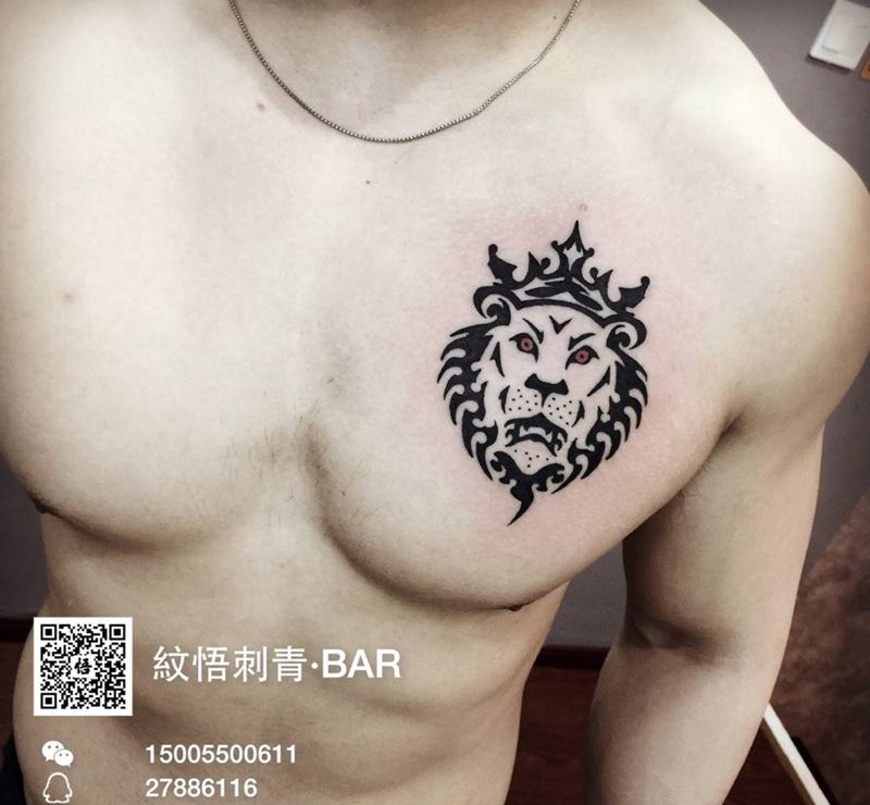 狮王纹身图片