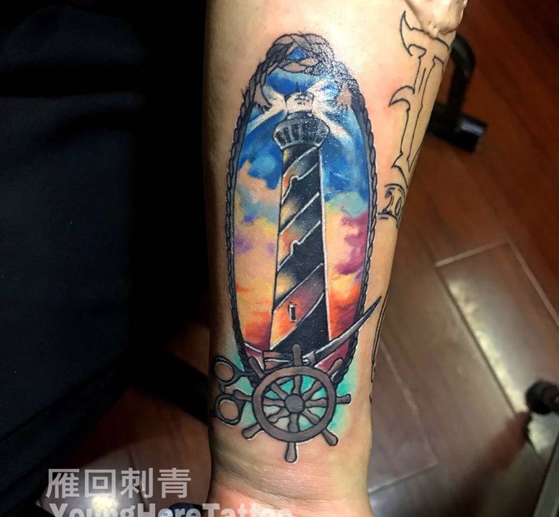 School灯塔纹身图片