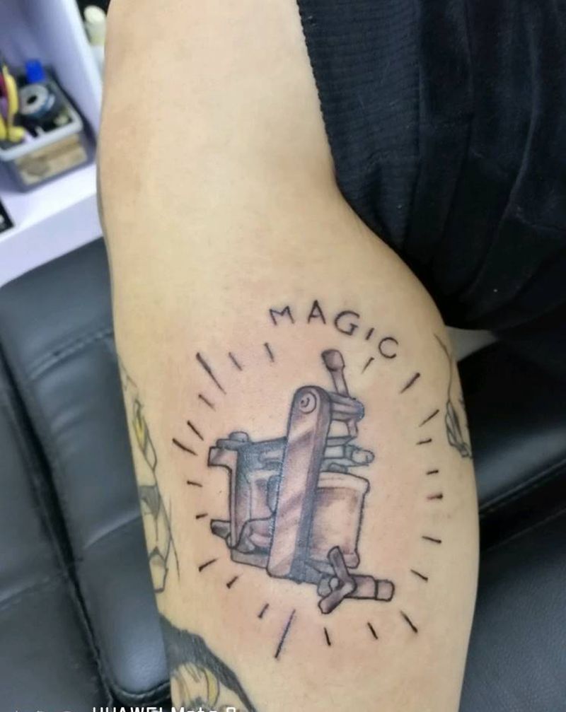 纹身机纹身图片_腿部欧美成品纹身图案