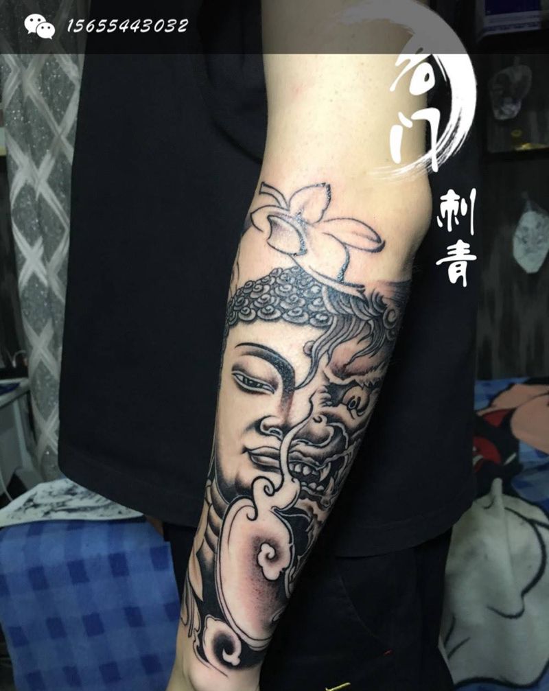 佛与魔纹身图片