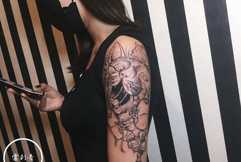 猫 未完纹身图片