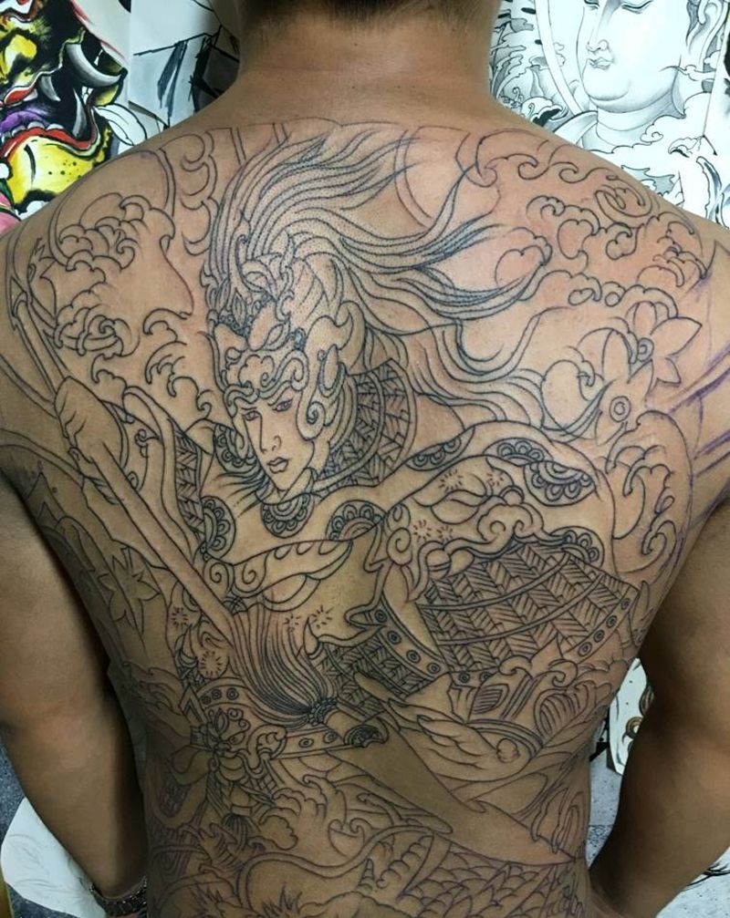 大背赵云水线完成，下次继续纹身图片