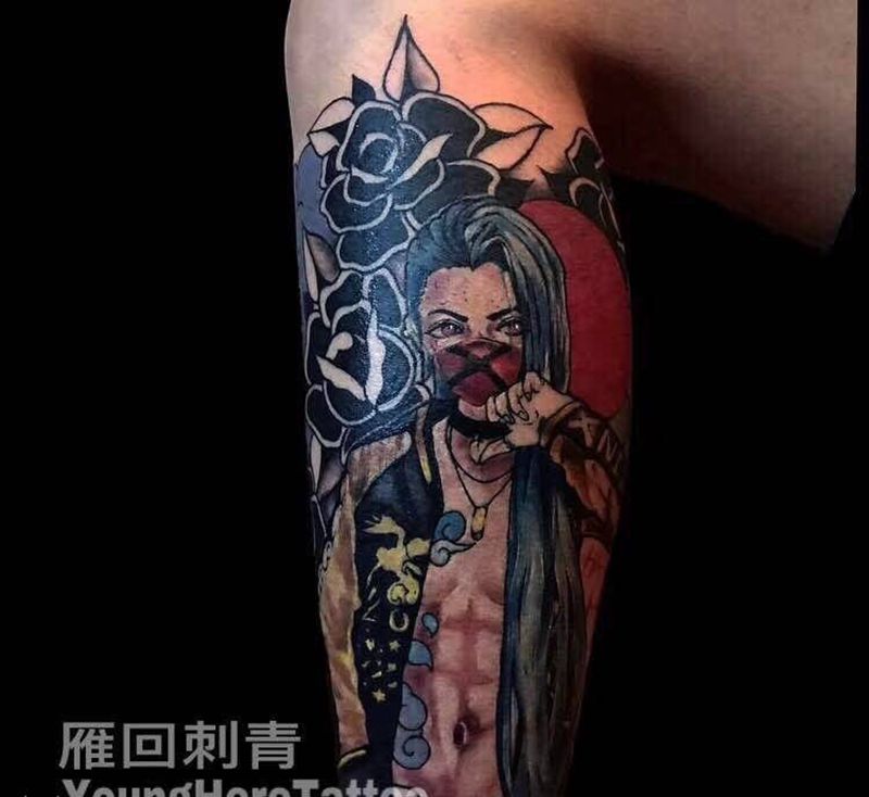 游戏CG-金克丝纹身图片