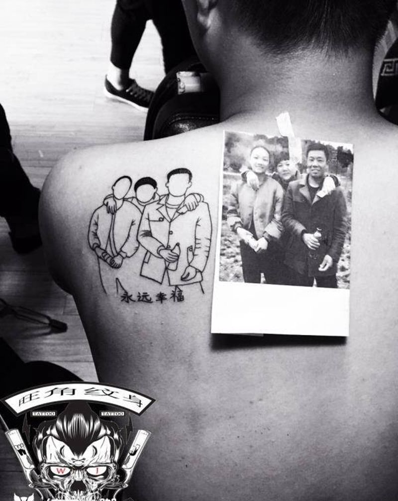 线条图案纹身图片