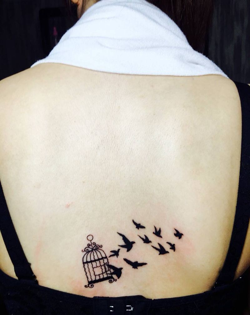 鸟笼纹身图片