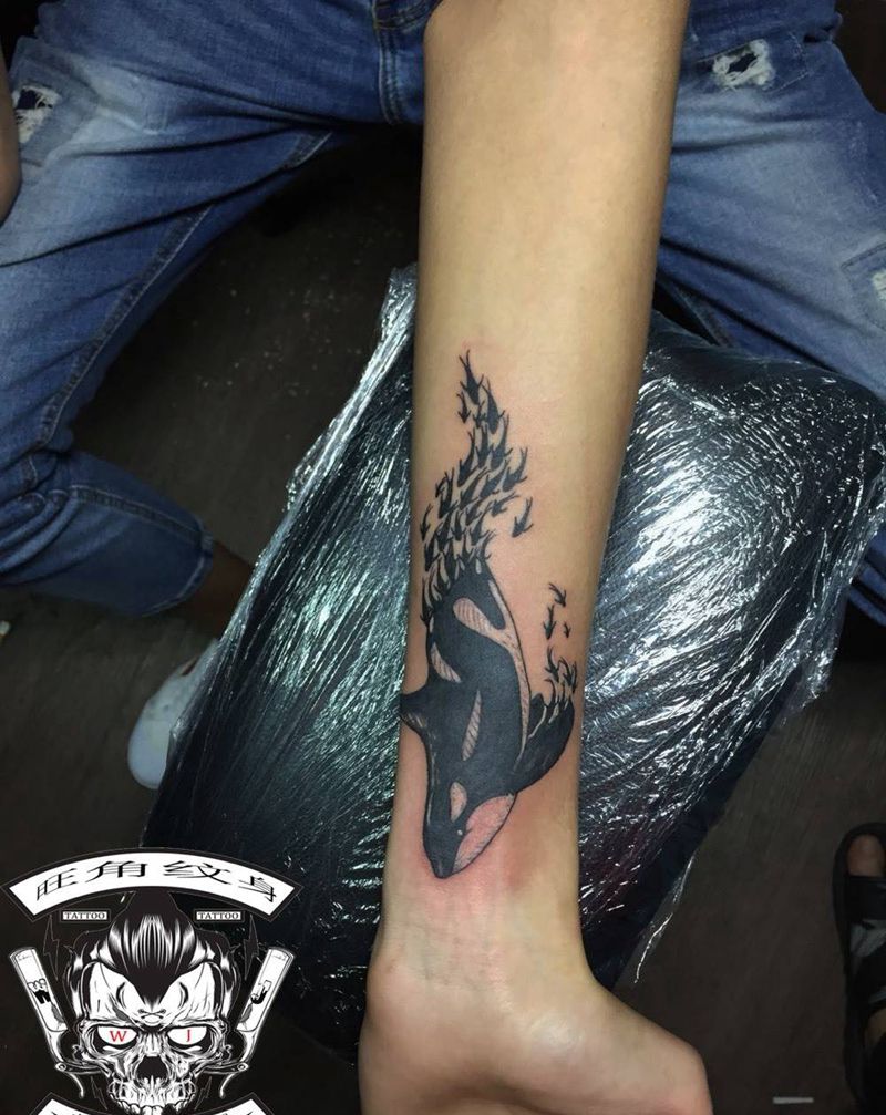 遮盖字纹身图片