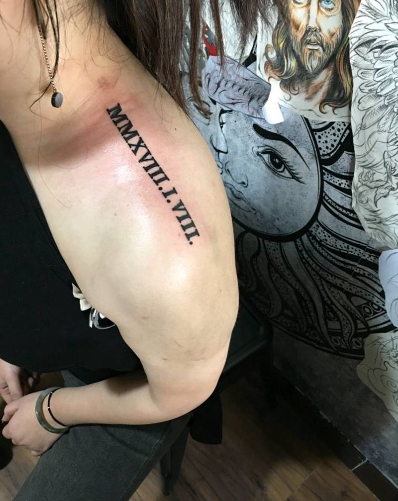 罗马数字纹身图片