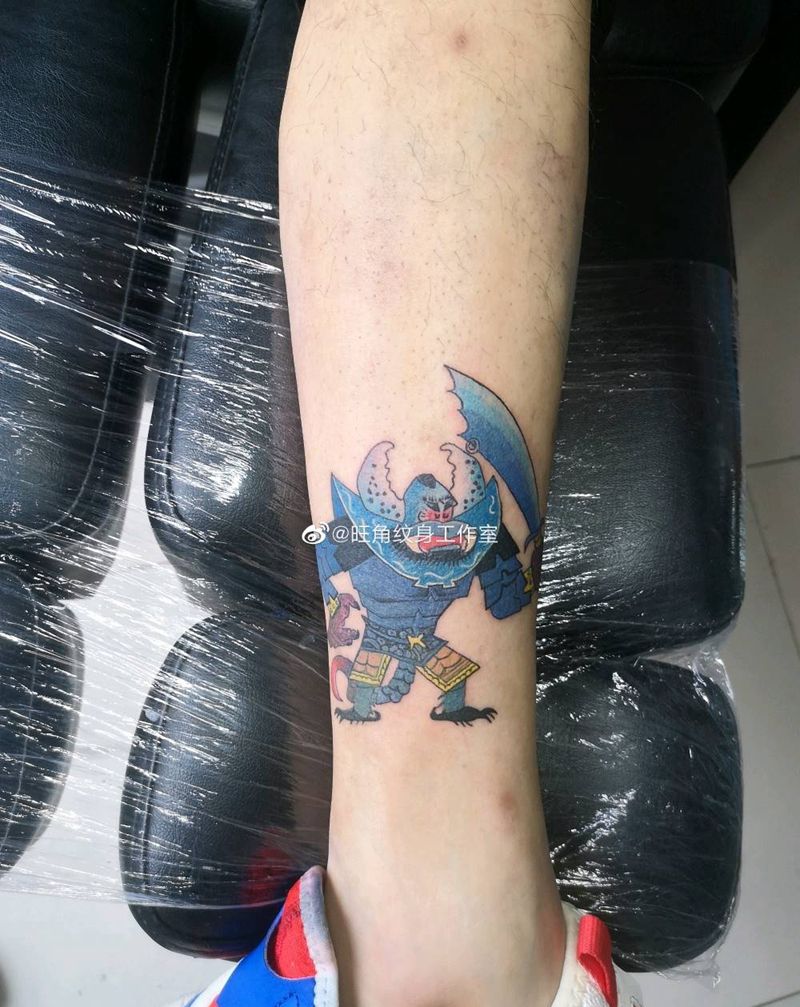 动画片蝎子大王纹身图片_腿部纹身图案