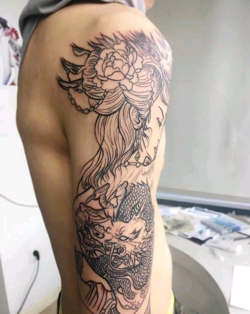 未完成纹身图片