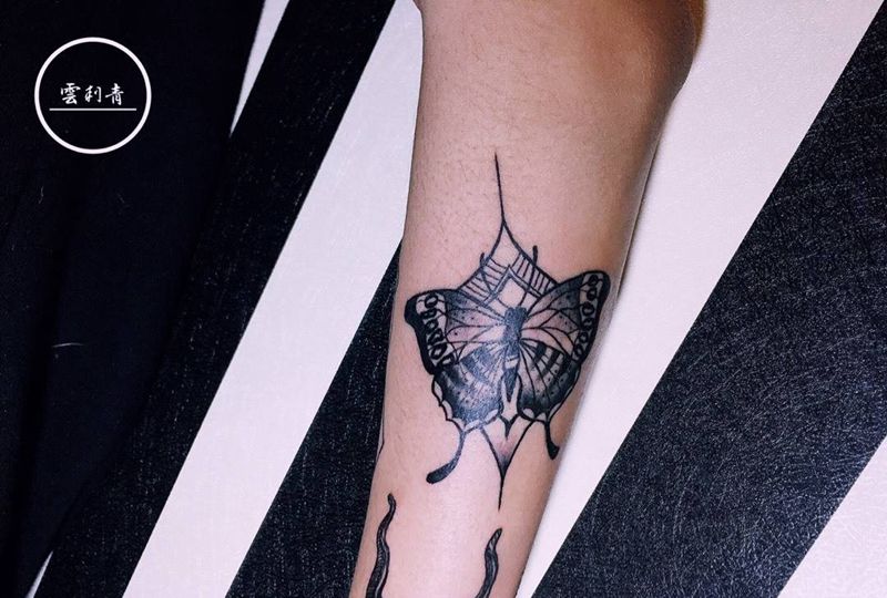 花臂拼接纹身图片