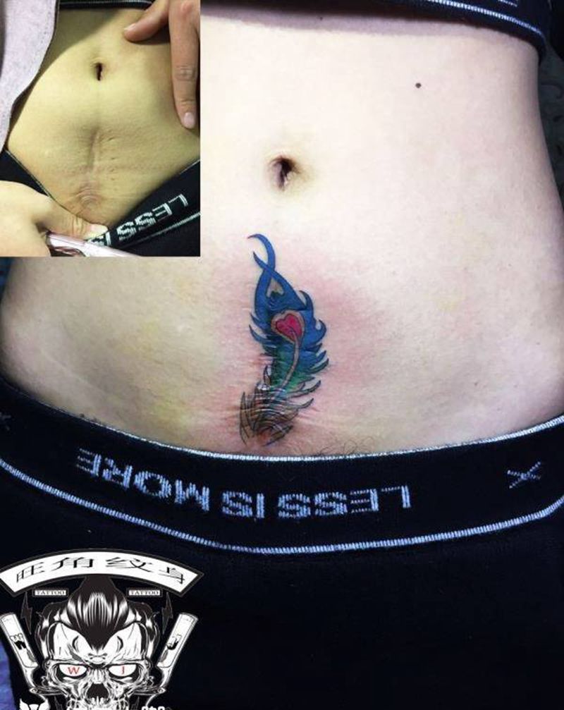 疤痕遮盖纹身图片