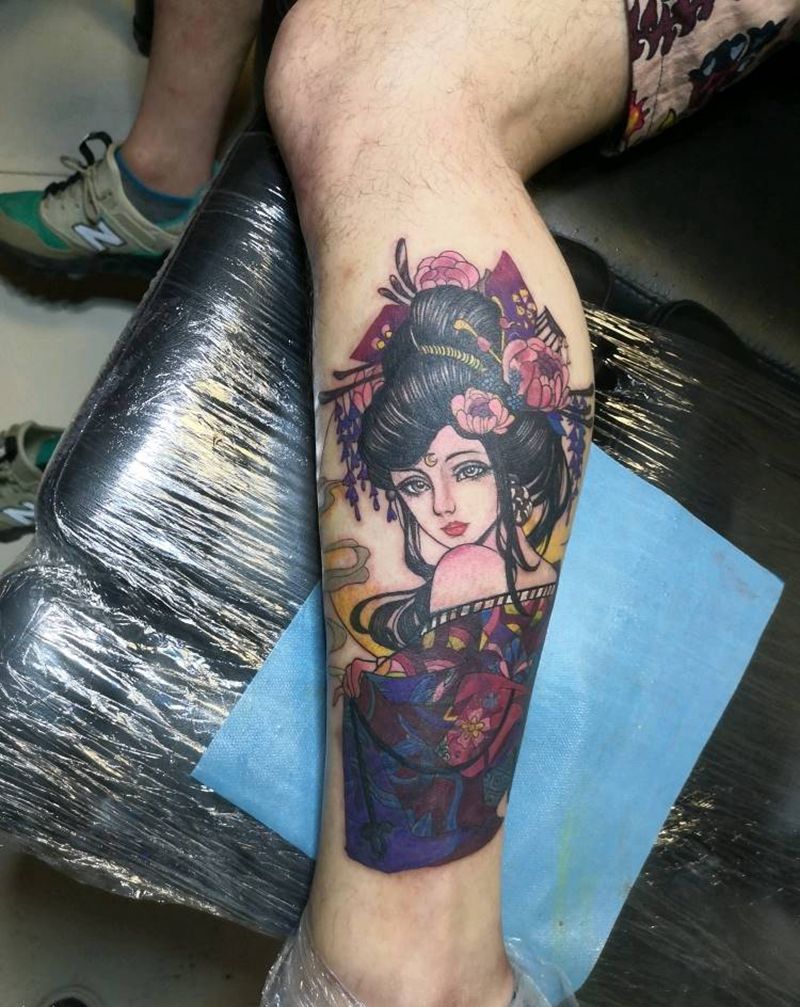 遮盖纹身图片_腿部纹身图案