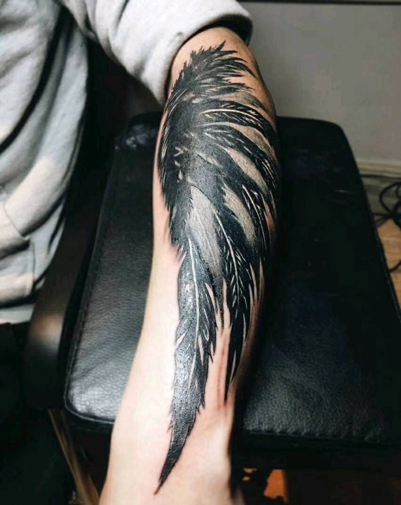 小臂翅膀纹身图片