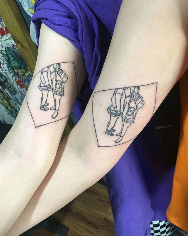 情侣小清新纹身图片_清新纹身图案