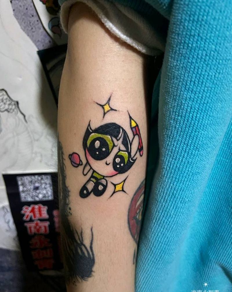 飞天小女警纹身图片_新传统纹身图案