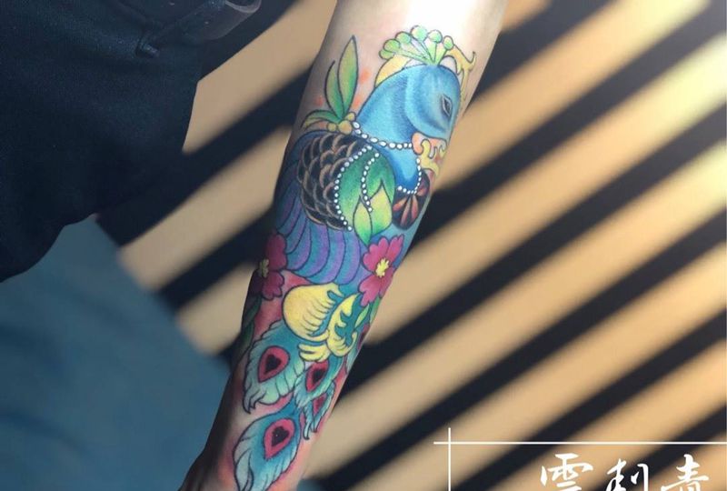 孔雀纹身图片