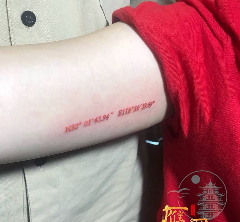 经纬度纹身图片