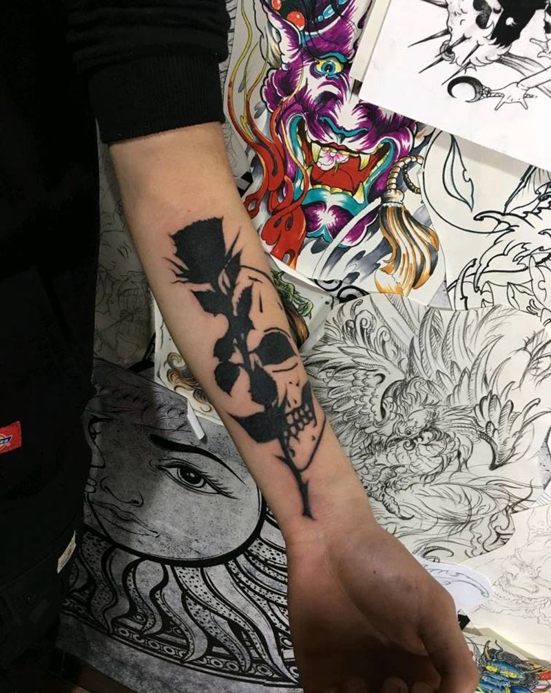 玫瑰纹身图片_图腾纹身图案