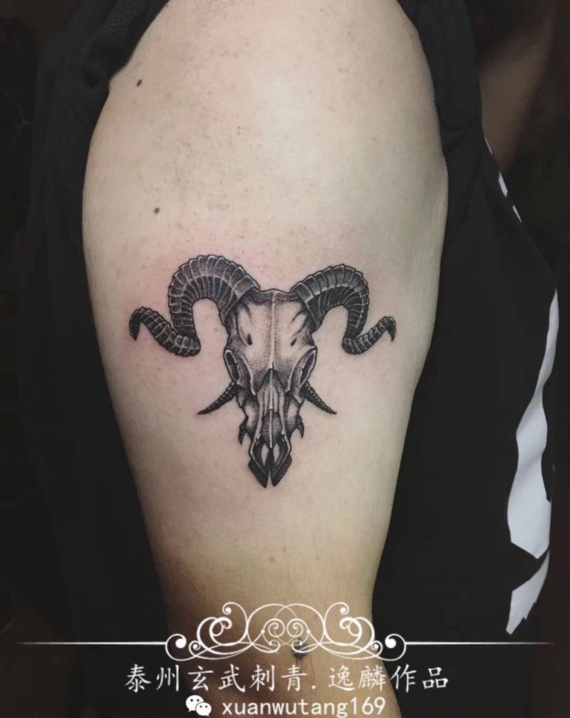 羊头纹身图片