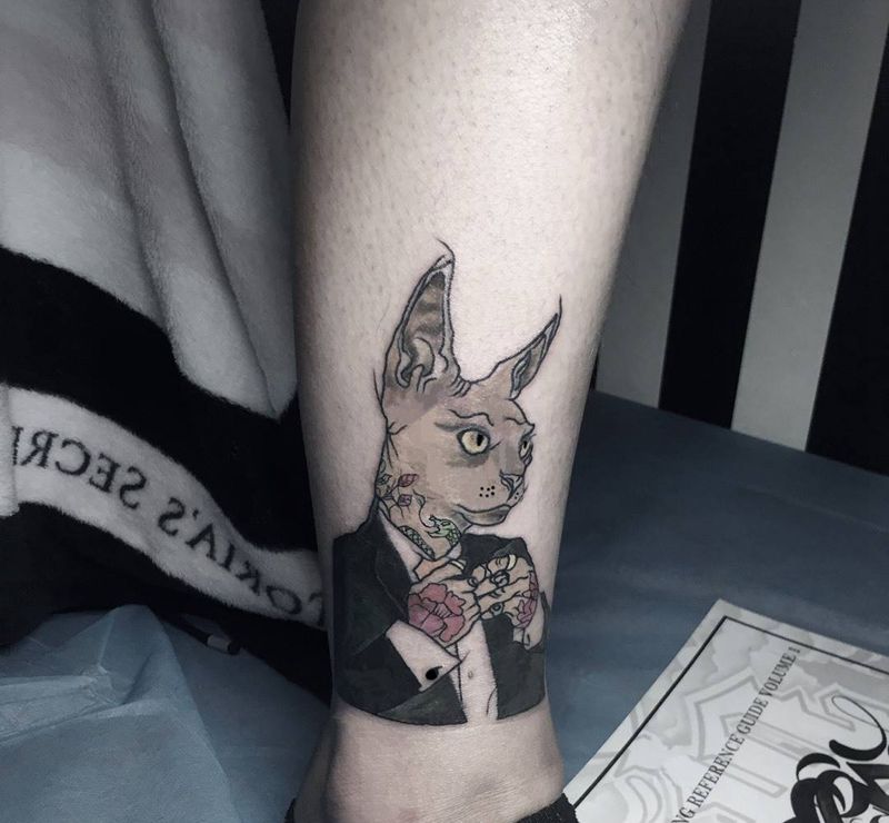 喵星人纹身图片