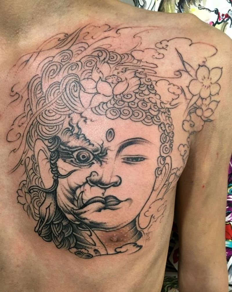 佛与魔纹身图片