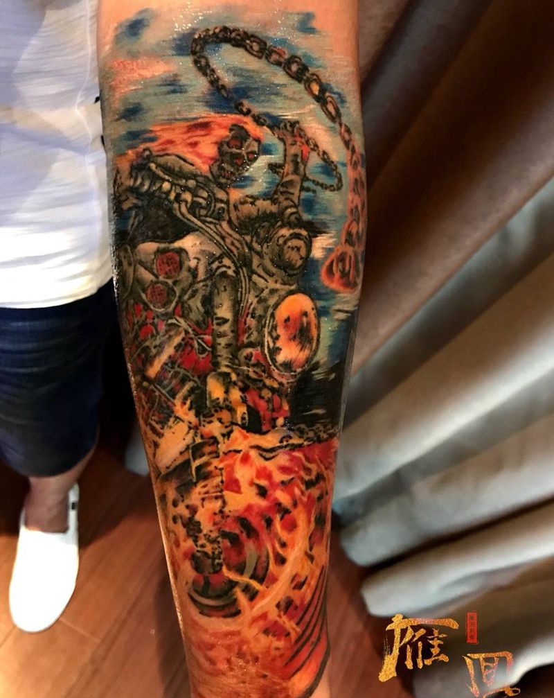 恶灵骑士纹身图片