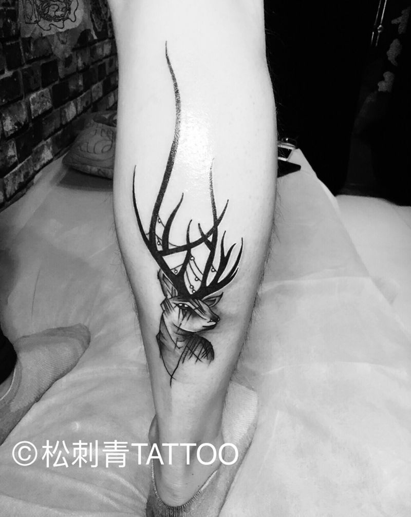小鹿纹身图片