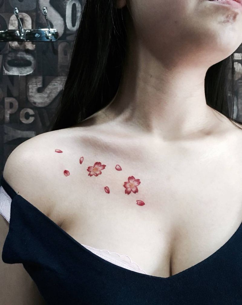 樱花纹身图片