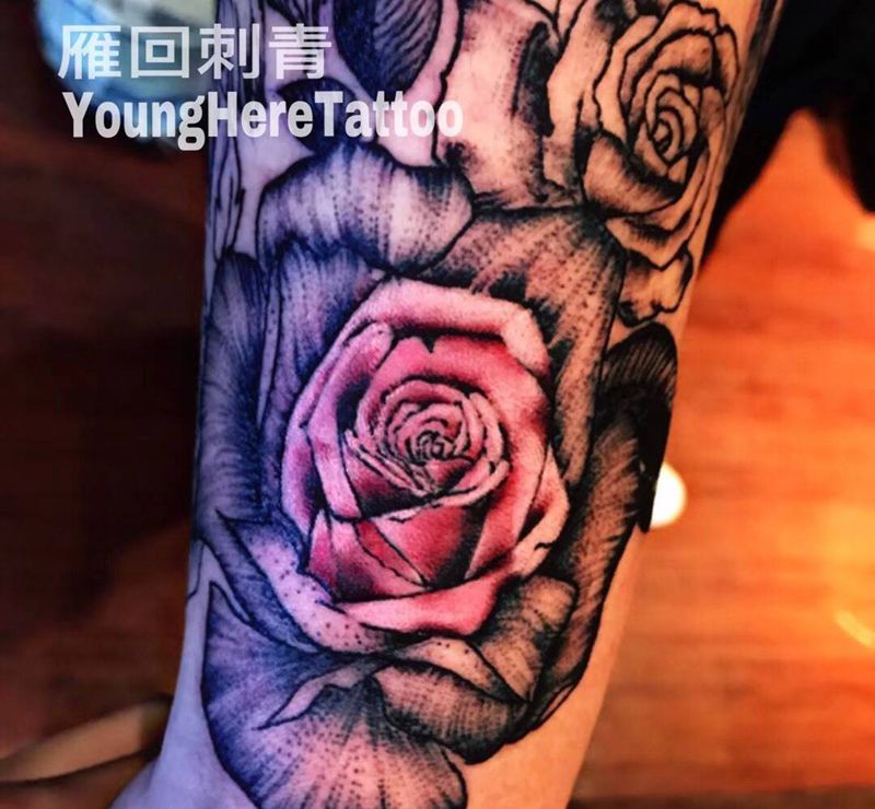 玫瑰纹身图片