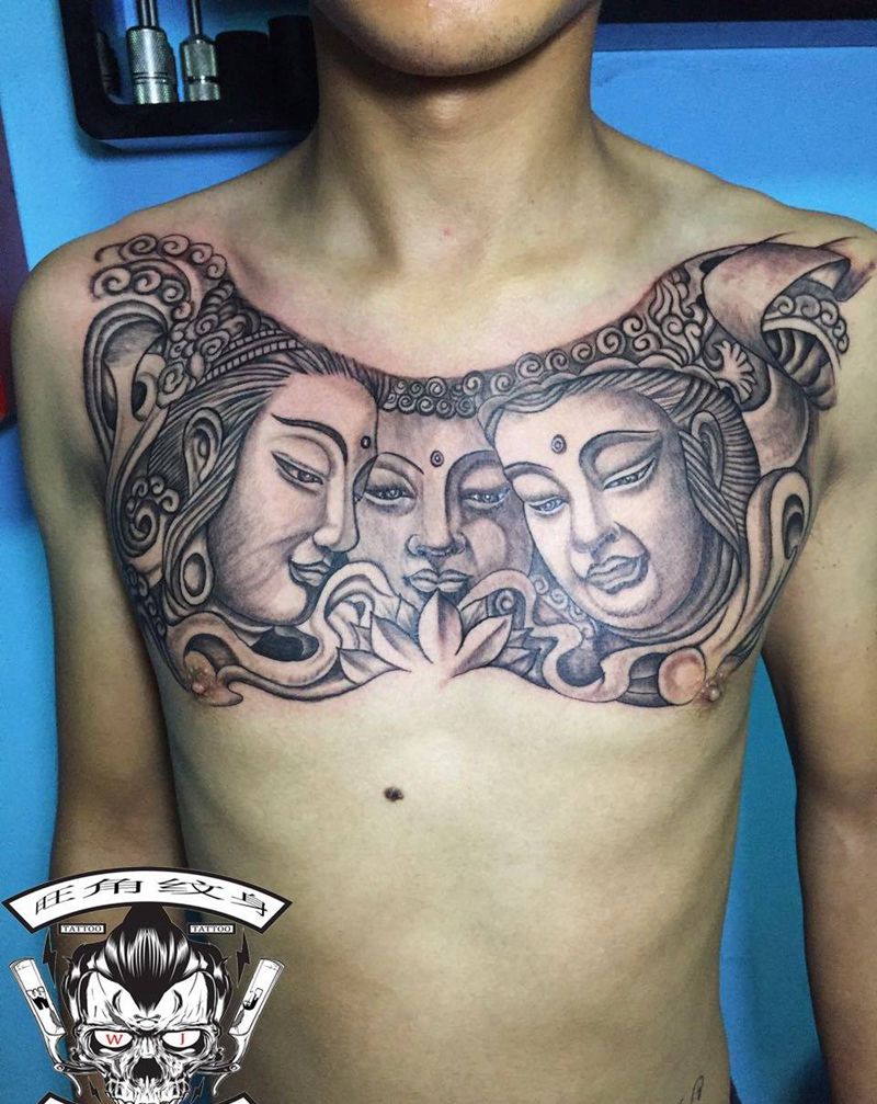 胸部纹身纹身图片