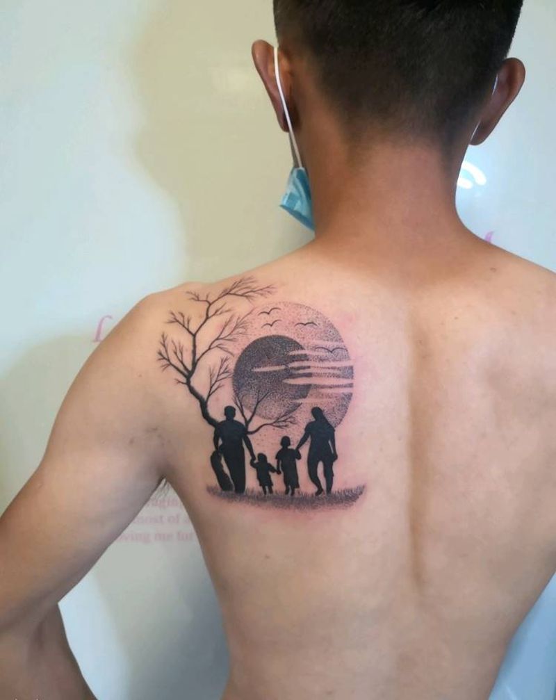 抽象纹身图片_肩部纹身图案