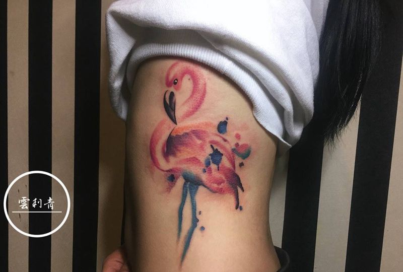 火烈鸟纹身图片