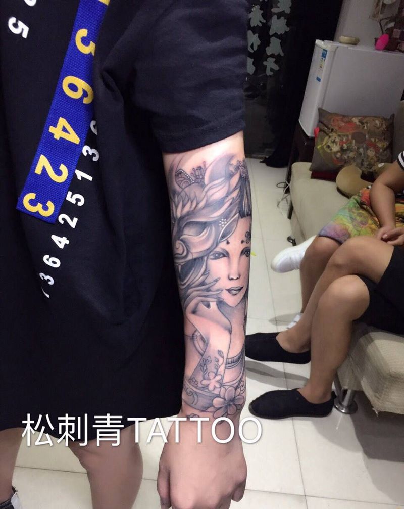 艺妓纹身图片