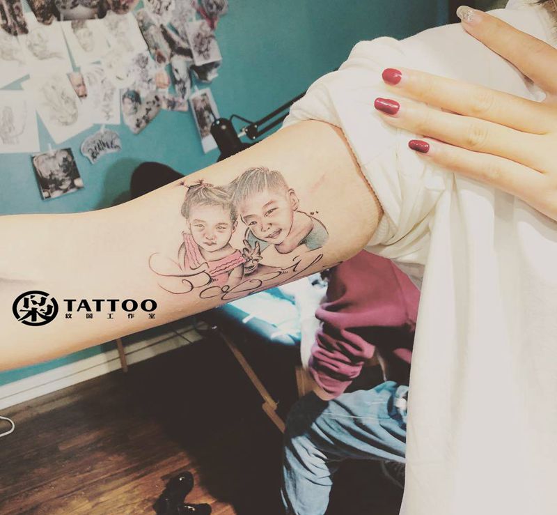 肖像纹身图片_手臂纹身图案