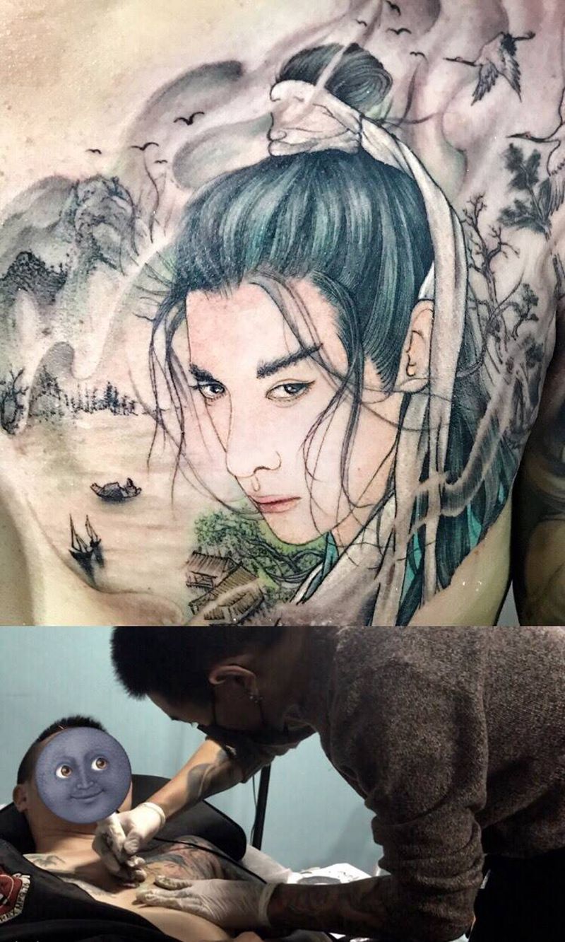 每个人心中都有一颗纹身图片_胸部新传统纹身图案