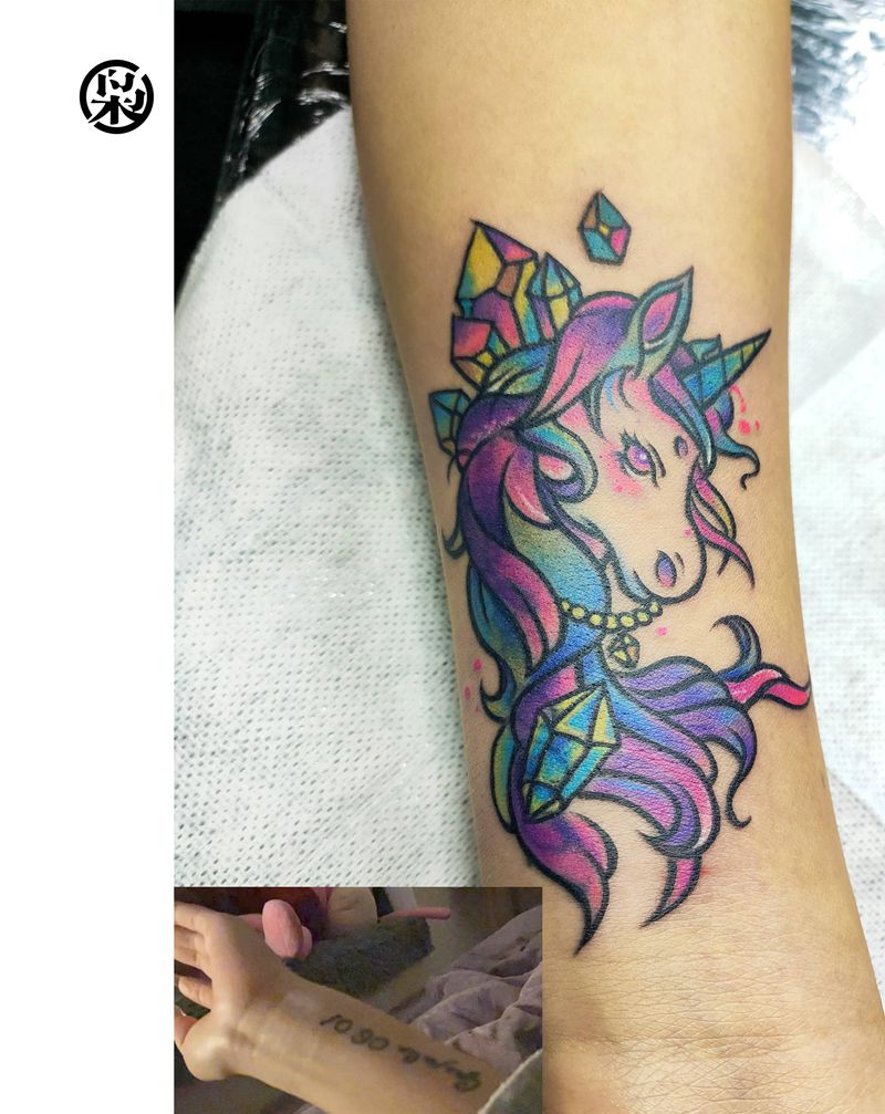 遮盖纹身图片_手臂Old School纹身图案