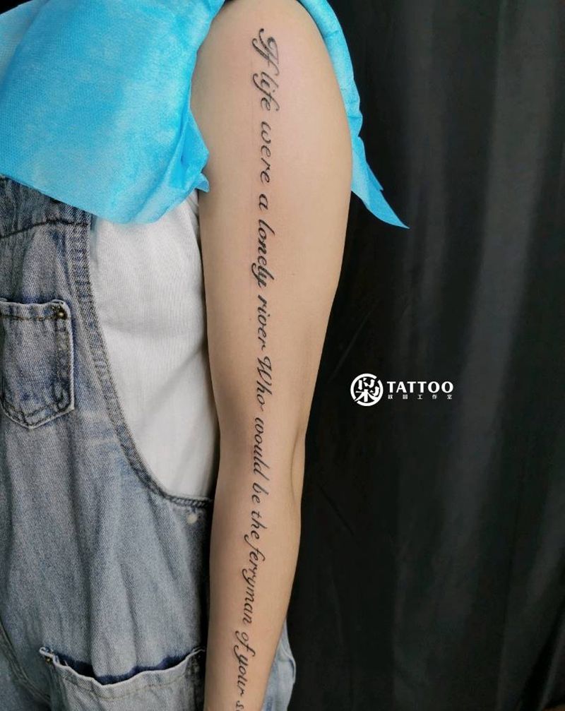 长版英文纹身图片_肩部纹身图案