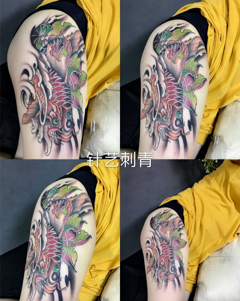 美女能扛纹身图片