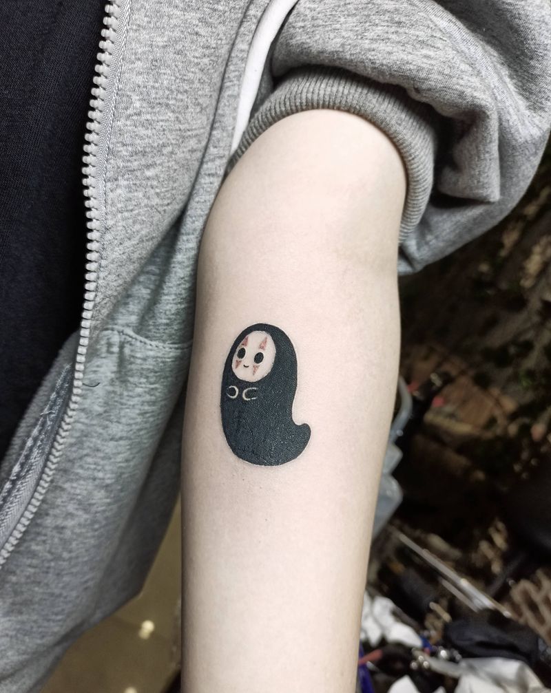 无脸男遮盖纹身图片_手臂无脸男小遮盖纹身图案