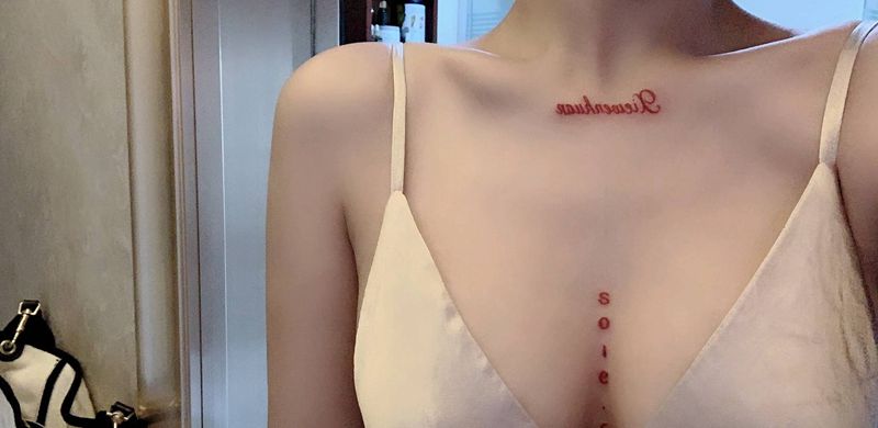 买家秀纹身图片_胸部纹身图案