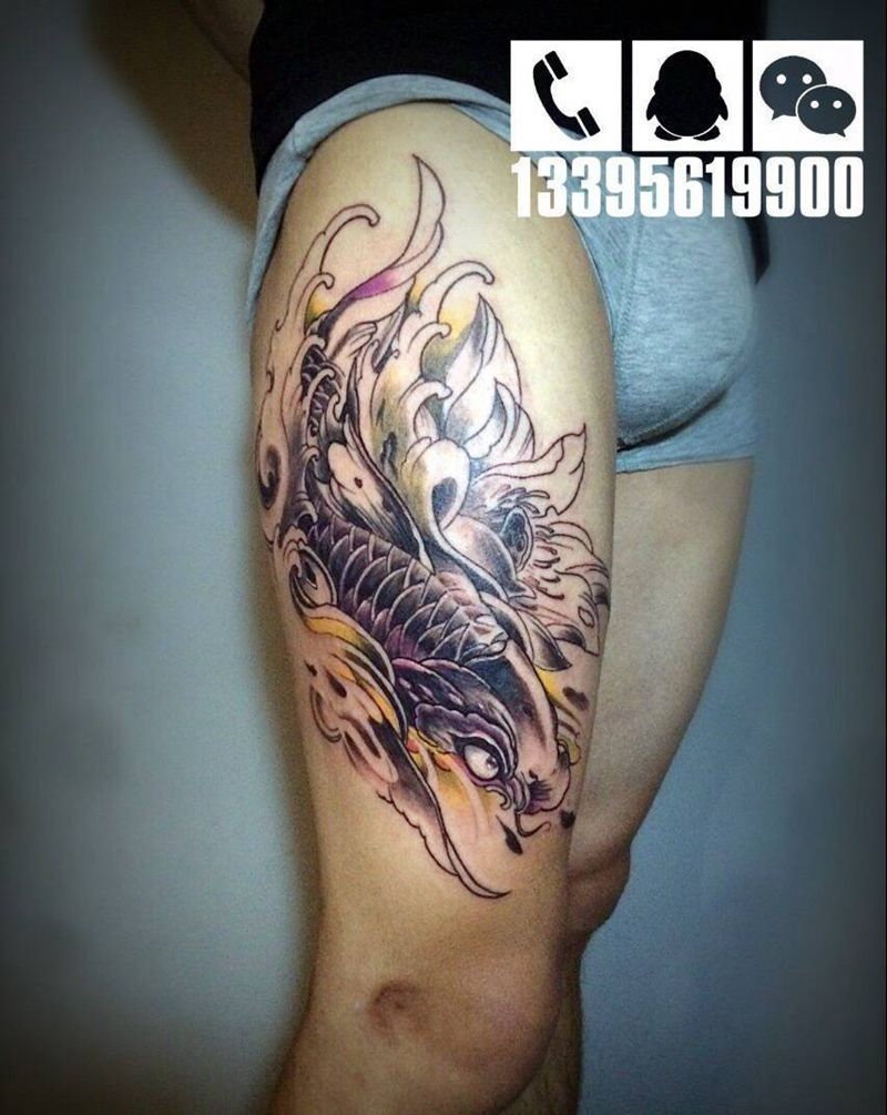 大鲤鱼纹身图片_成品纹身图案