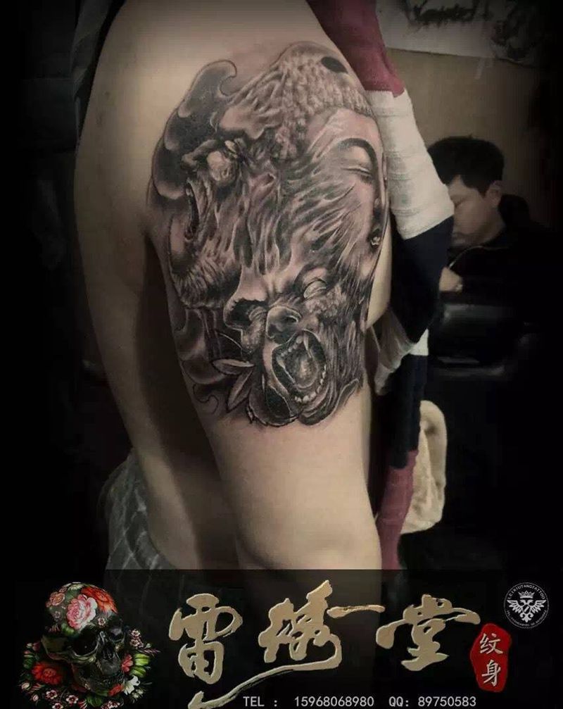 佛魔一念纹身图片