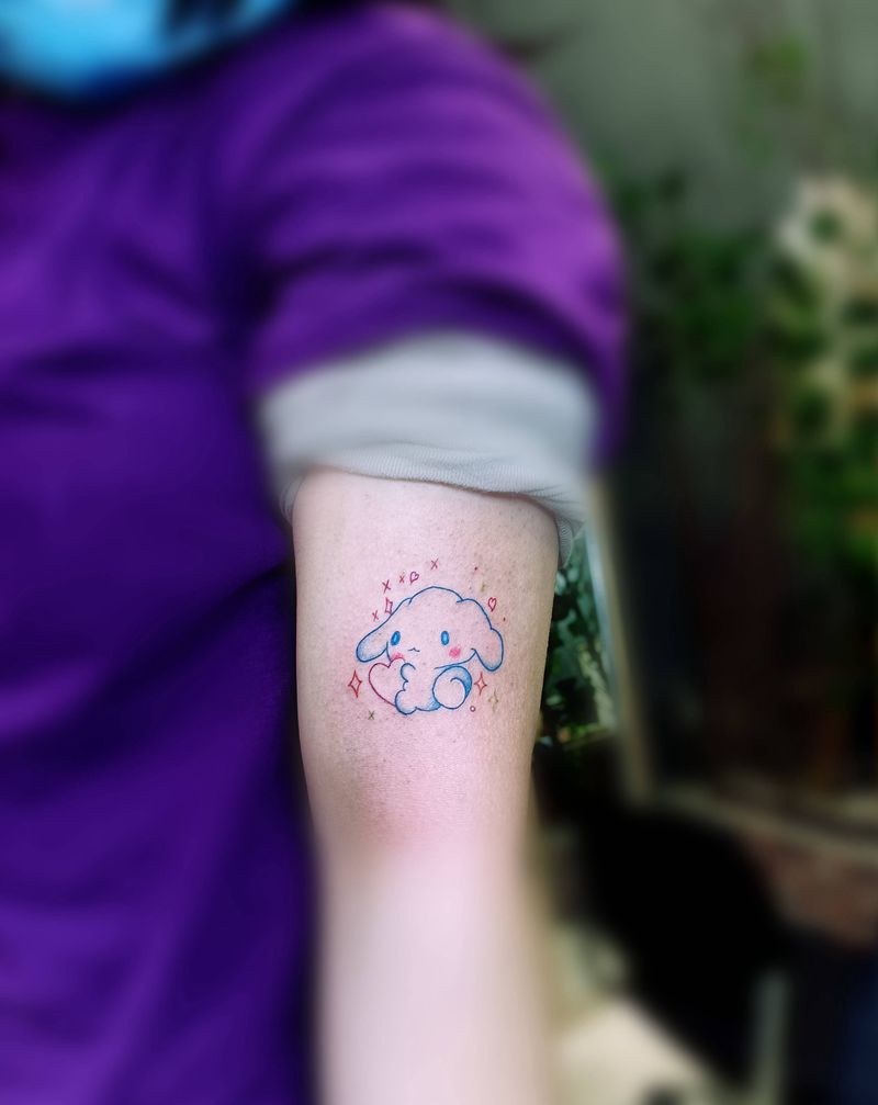 卡通人物纹身图片_手臂几何水彩卡通纹身图案