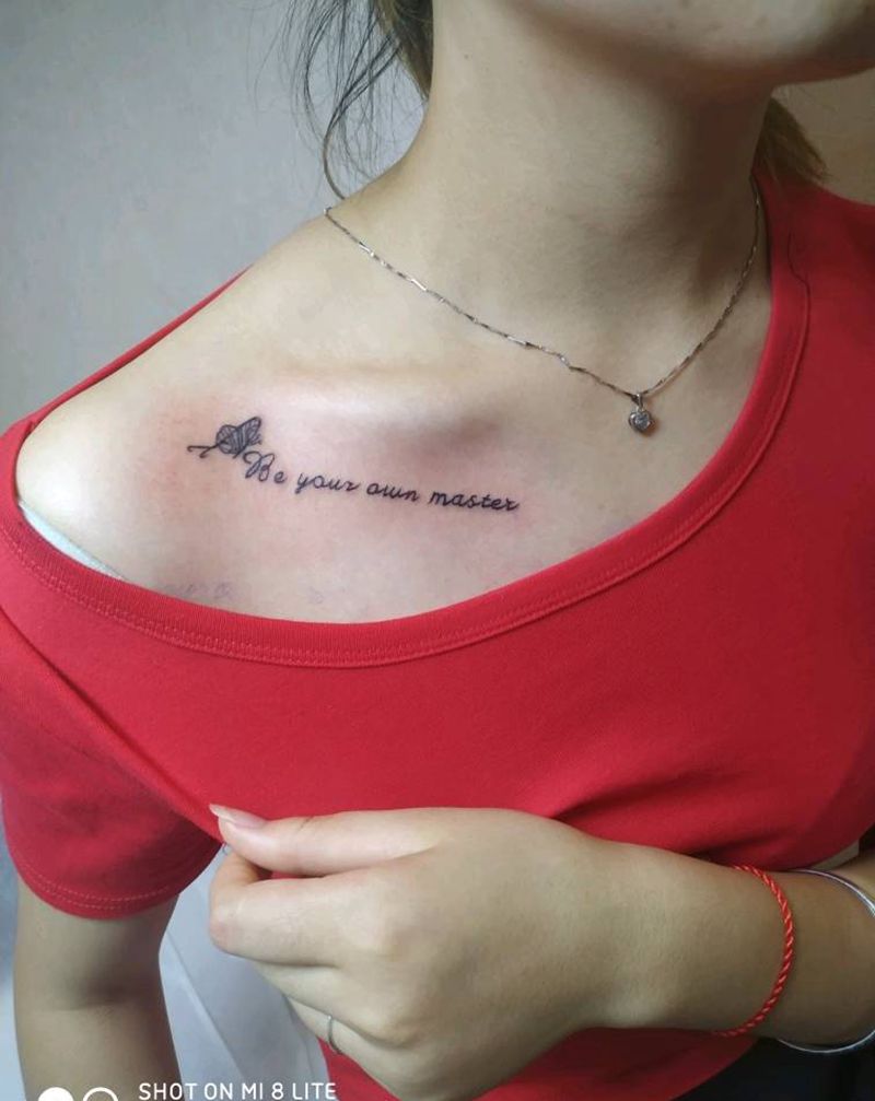 英文纹身图片_胸部锁骨纹身图案